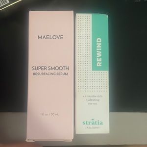 Skincare bundle Maelove resurfacing serum & Stratia Rewind hydrating serum